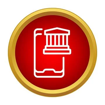Mobile banking application icon representing online finance Stock Illustration