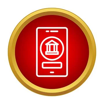 Mobile banking application on smartphone screen icon Stock Illustration