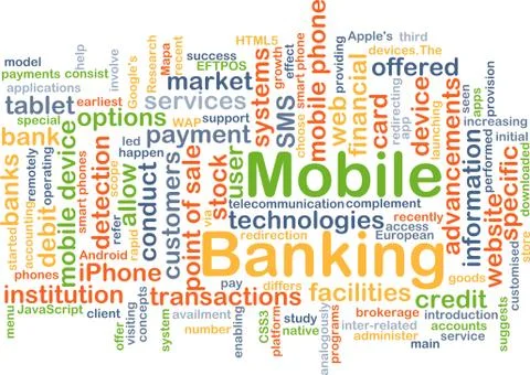 Mobile banking background concept Stock Illustration