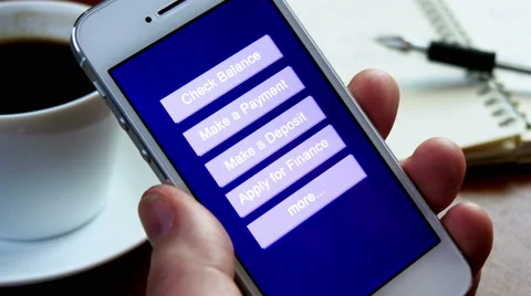 Mobile banking, checking balance on smartphone, 4k, UHD Stock Footage 51433545