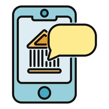 Mobile banking communication with chat message icon Stock Illustration