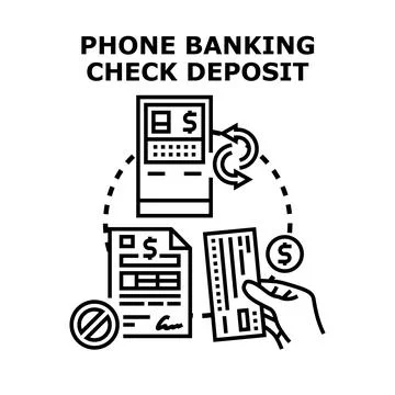 Mobile banking concept with check deposit options Stock Illustration