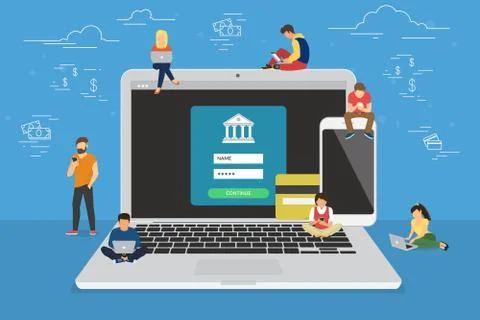 Mobile banking concept illustration Stock Illustration