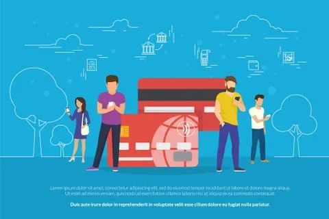 Mobile banking concept illustration Stock Illustration