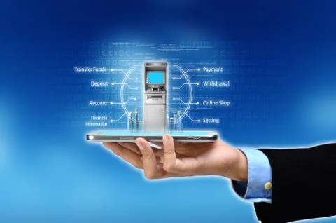Mobile banking concept Stock Photos
