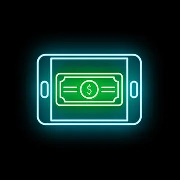 Mobile banking concept showing dollar banknote on smartphone screen Stock Illustration