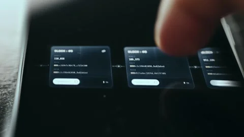 Mobile Banking Dashboard Data Display with real time indicators Stock Footage 337435637