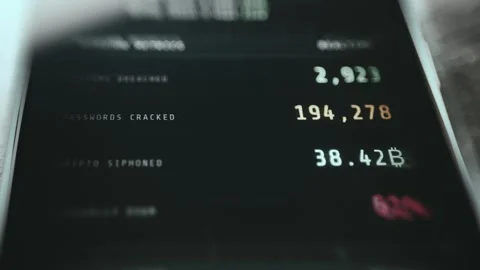 Mobile Banking Dashboard Selective Focus showing secure data Stock Footage 337435777