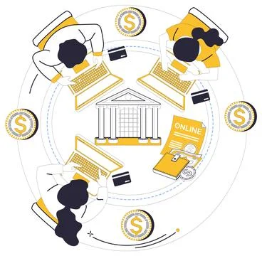 Mobile banking. E commerce is offspring union between technology and artist.. Stock Illustration
