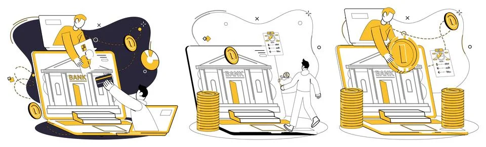 Mobile banking. Embrace digital evolution as mobile banking becomes backbon.. Stock Illustration