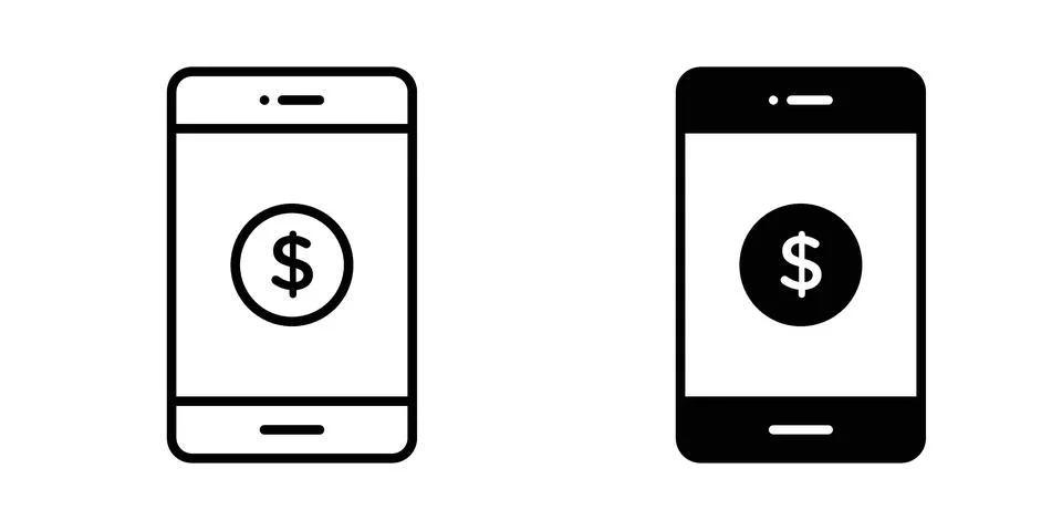 Mobile banking icon for design projects and web UI Stock Illustration