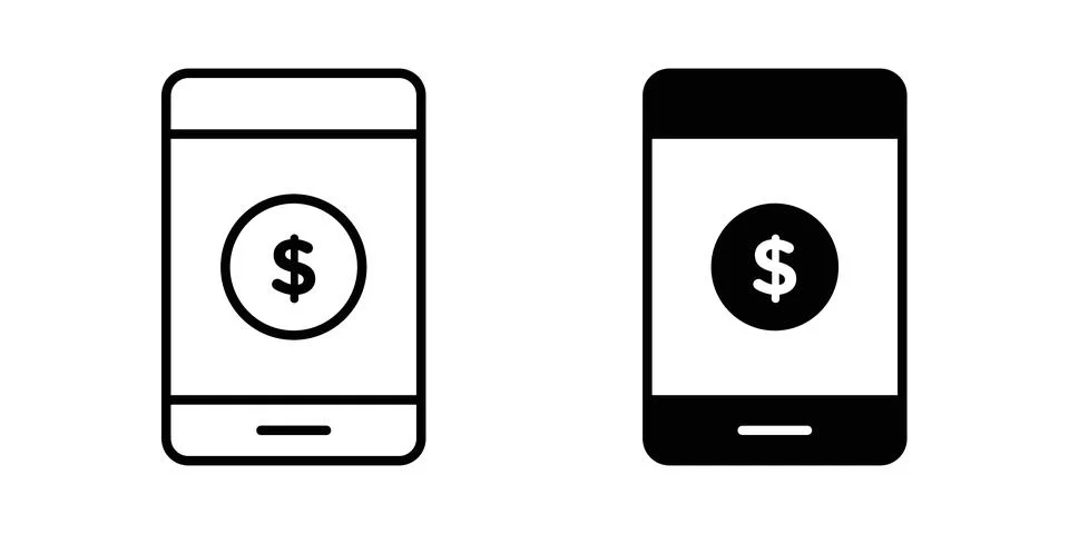 Mobile banking icon vector symbol graphics Stock Illustration