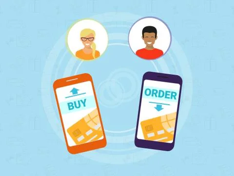 Mobile banking Stock Illustration