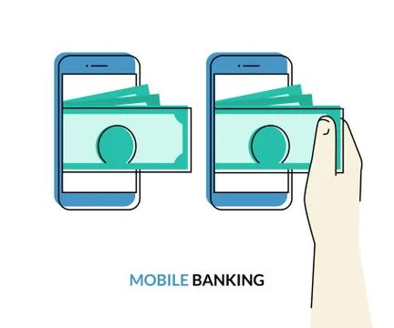 Mobile banking Stock Illustration