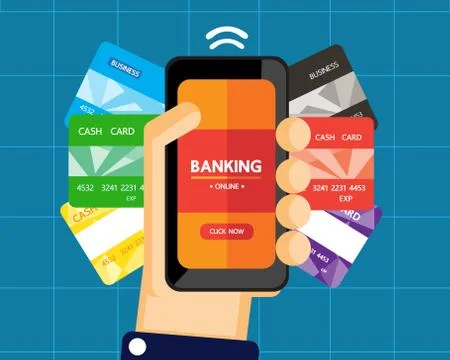 Mobile banking Stock Illustration