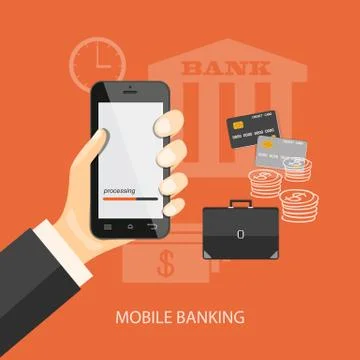 Mobile banking Stock Illustration