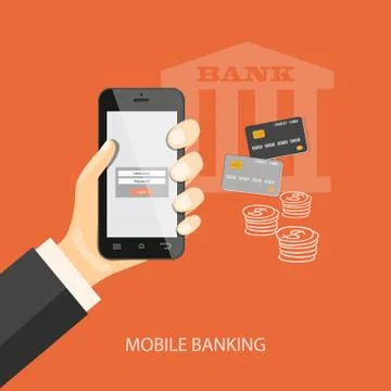 Mobile banking Stock Illustration