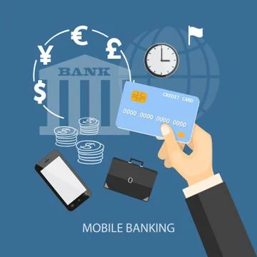 Mobile banking Stock Illustration