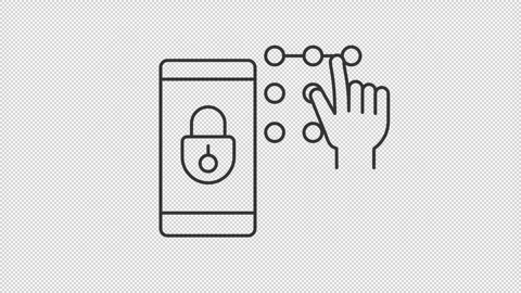 Mobile banking line animation set Stock Footage 325400070