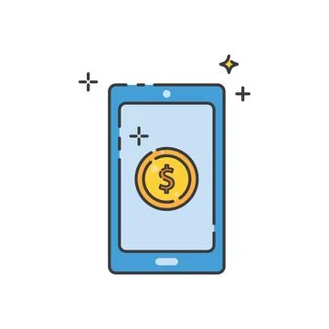 Mobile banking logo icon 스톡 일러스트
