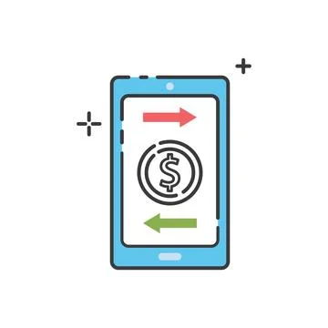 Mobile banking logo icon Stock Illustration
