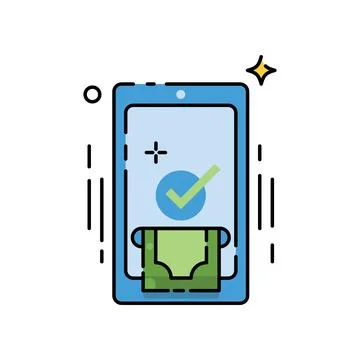 Mobile banking logo icon Stock Illustration