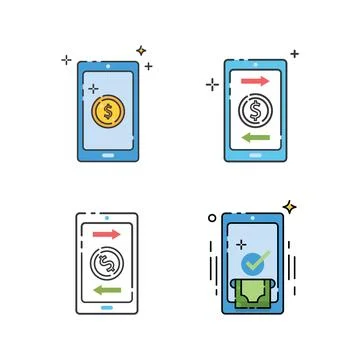 Mobile banking logo icon Illustrazione stock