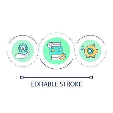 Mobile banking loop concept icon Illustrazione stock