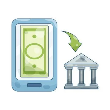Mobile banking money transfer Stock Illustration