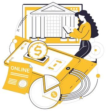 Mobile banking. Navigate digital currents finance with ease through channel.. イラスト素材