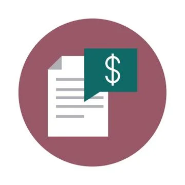 Mobile banking, payment document money block style icon Illustrazione stock