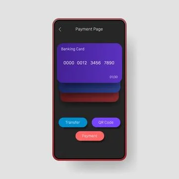 Mobile Banking Payment Interface E Wallet App UI Design Stock Illustration