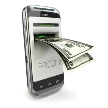 Mobile banking. phone payment. cellphone and dollar. Ilustración de archivo