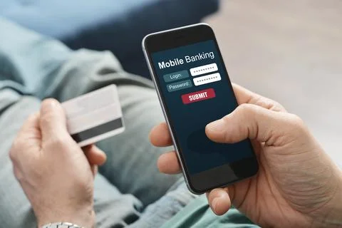 Mobile banking Foto stock