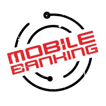 Mobile Banking rubber stamp Stock Illustration