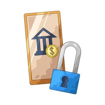 Mobile banking security illustration Illustrazione stock
