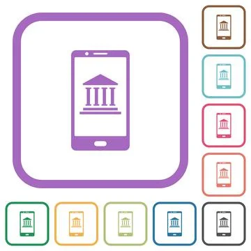 Mobile banking simple icons 스톡 일러스트