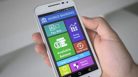 Mobile Banking On Smartphone Checking Balance On Screen Stock Footage