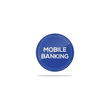 Mobile banking text in blue circle Stock Illustration