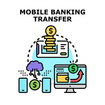 Mobile banking transfer digital payment application concept Stock Illustration