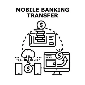 Mobile banking transfer digital payment application concept Stock Illustration