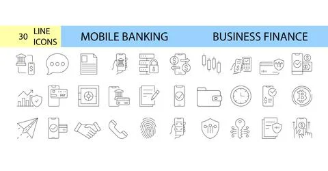 Mobile banking web icon Stock Illustration