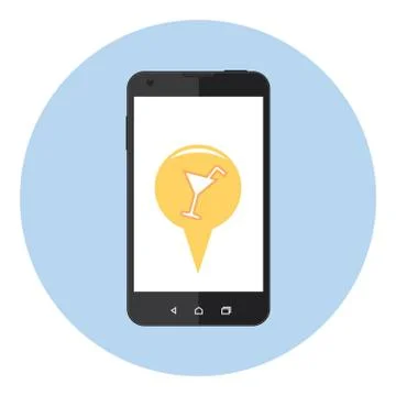 Mobile Bar Location Stock Illustration