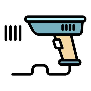 Mobile barcode scanner icon color outline vector Stock Illustration