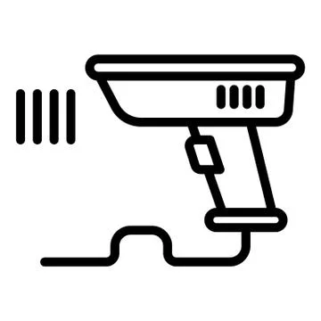 Mobile barcode scanner icon, outline style Stockillustratie