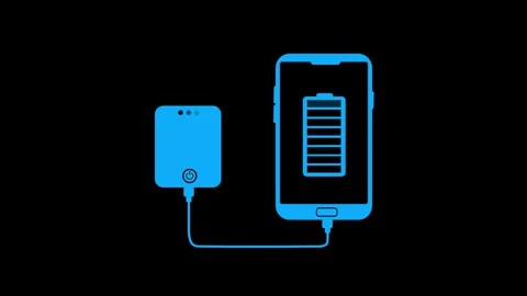 Mobile Battery Charging Progress Animation, Smartphone Charging with Power .. Stock Footage 311820055