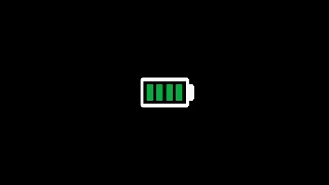 Mobile battery full green four bars blinking. Video stock 334159085