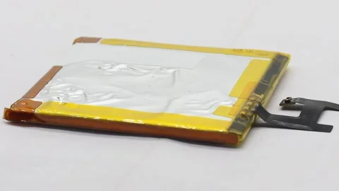 Mobile battery on white background Stock Footage 141261575