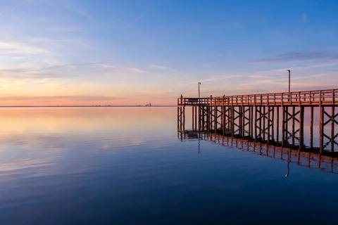 Mobile Bay sunset Stock Photos