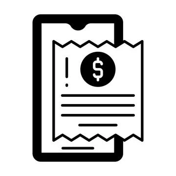 Mobile Bill Payment Dualtone Icon Stock Illustration